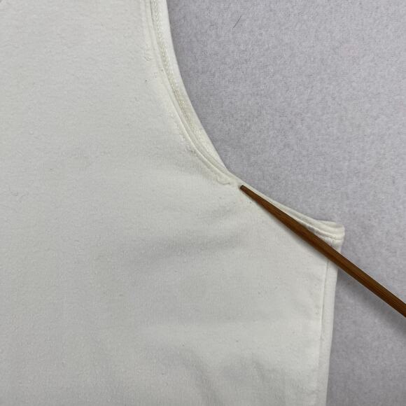 EILEEN FISHER Tank Top PL Stretch Organic Cotton Jersey Scoop Neck Shell White - Picture 11 of 12